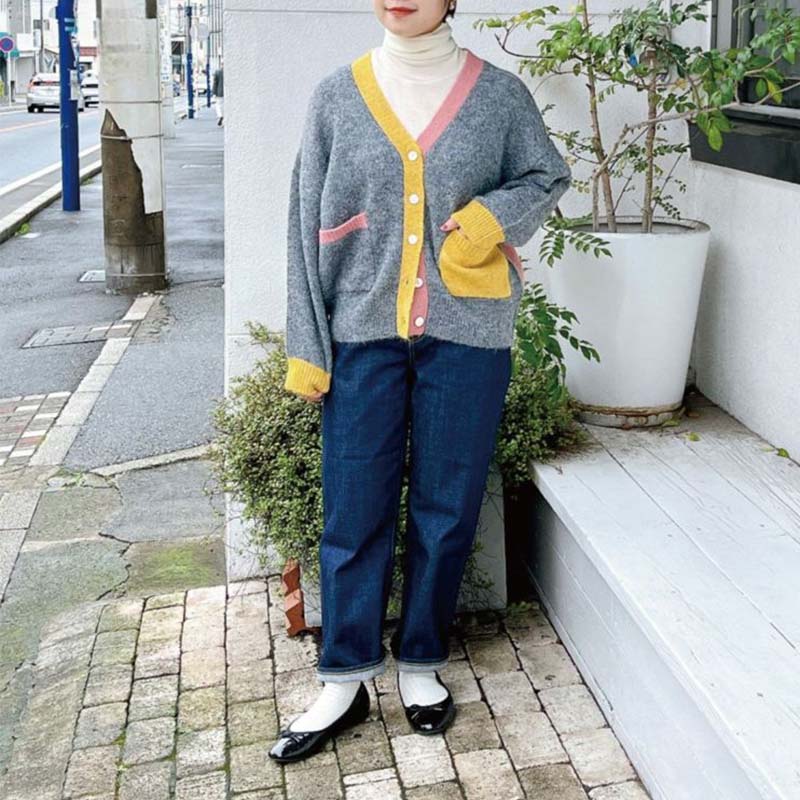 PONT DE CHALONS  ふわふわクレイジーパターンカーディガン /GY15